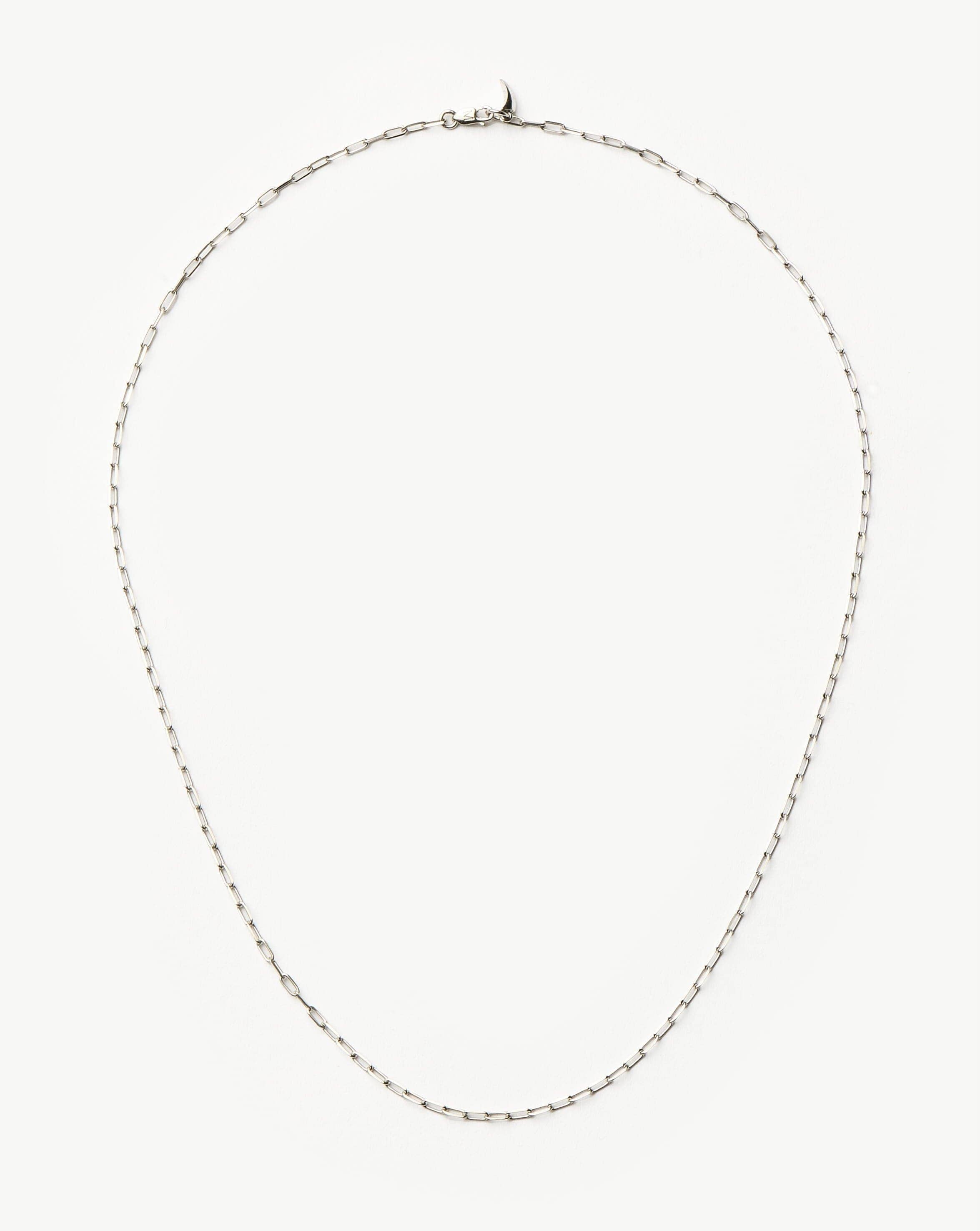 14K Solid White Gold Paperclip Chain Necklace - Classic Minimalist Jewelry for Women, Gift for Her | Perfect for Everyday Wear, Layering & Special Occasions