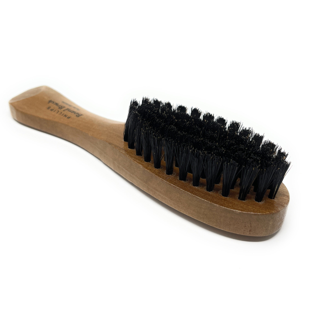 Phillips Beard Brush for Men - Pure Bristle Wood Handle Boar Hair Brush - Perfect for Short Beard Grooming & Styling at Home or Travel