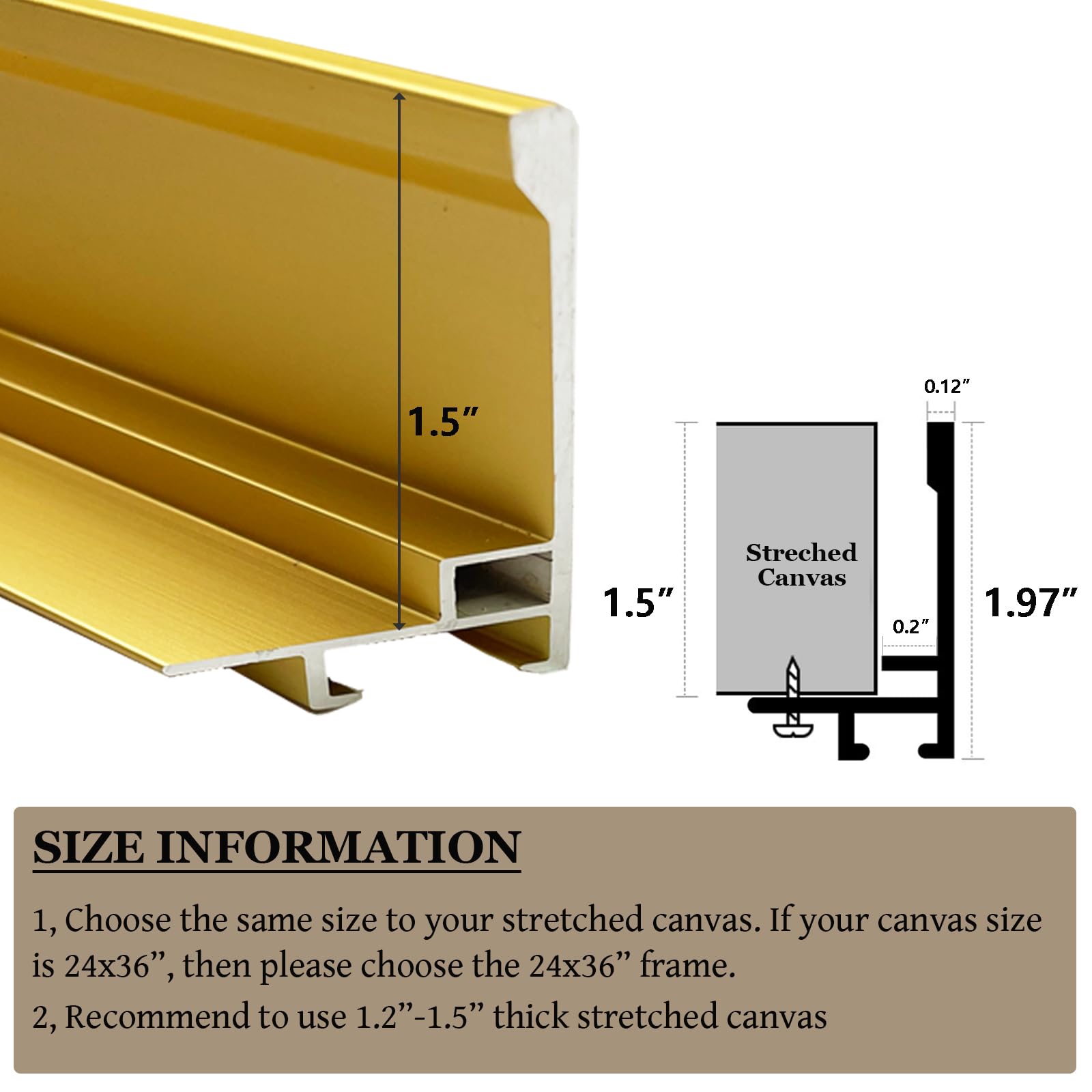 48x60 Floating Frame for Canvas Paintings & Prints - DIY Metal Floater Frame for Portrait/Landscape Oil Paintings - Gold Art Display Frame for Gallery, Home Office & Living Room Decor - Perfect for Art Shows & Wall Displays