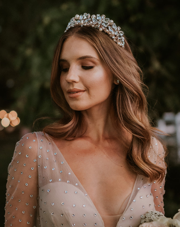 Elegant Wedding Crown with Dramatic Crystals | Miranda Bridal Tiara by Kezani | Perfect for Brides, Prom, Pageants & Special Occasions