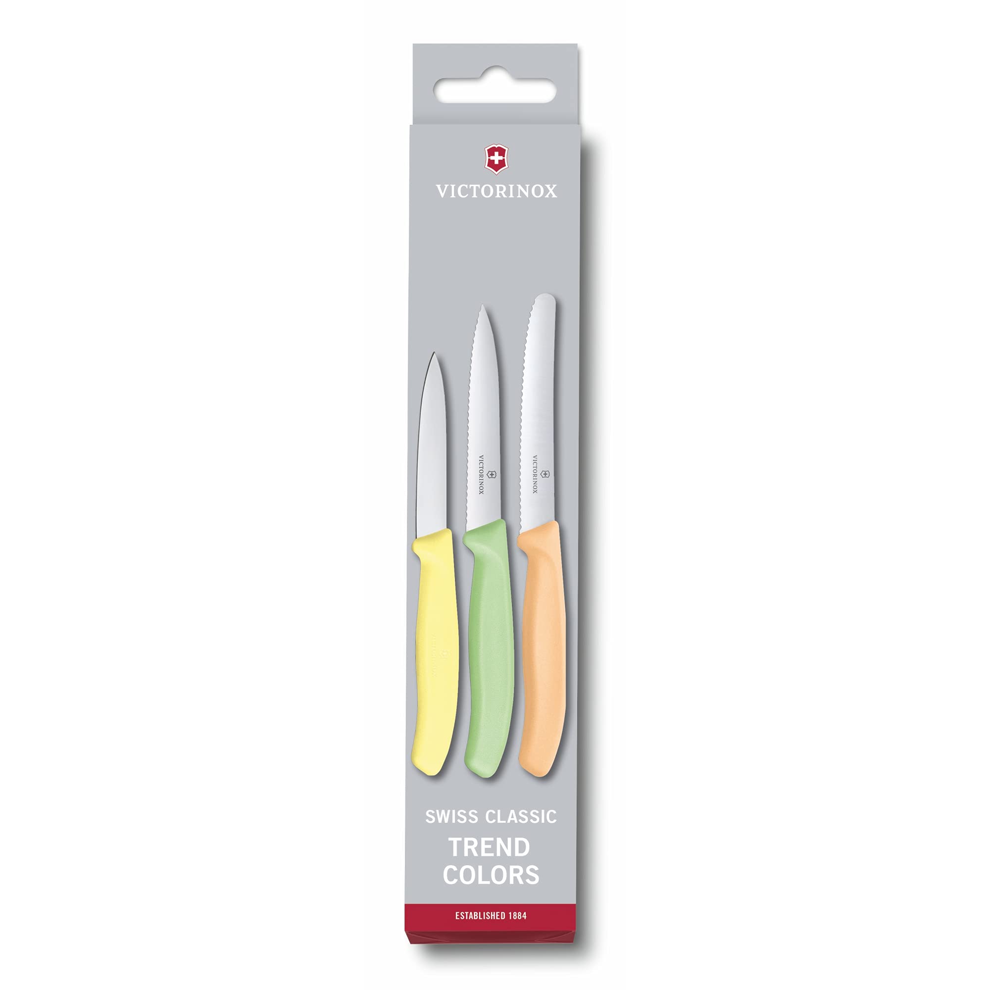 Victorinox 6.7116.34L2 3-Piece Paring Knife Set - Ultra Sharp Petty Knives for Kitchen, Dishwasher Safe Swiss Classic Knives - Perfect for Peeling, Slicing & Food Prep