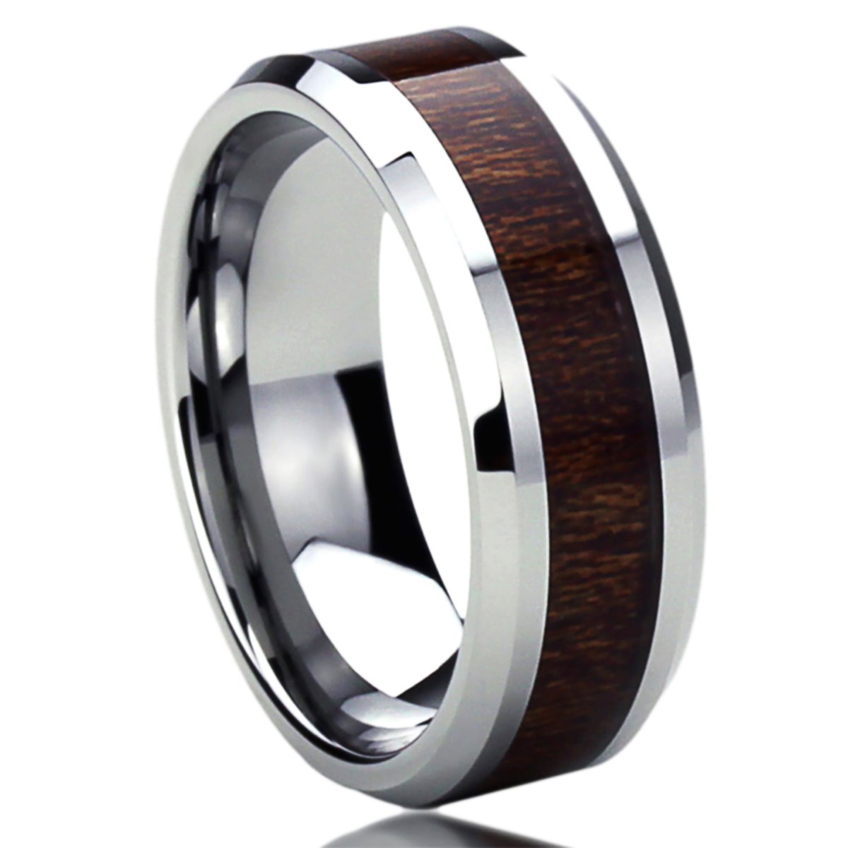 Titanium Wedding Band Ring for Men & Women - Wood Grain Inlay Wedding Ring - Durable & Comfortable Unisex Wedding Band - Perfect for Anniversaries, Engagements & Everyday Wear
