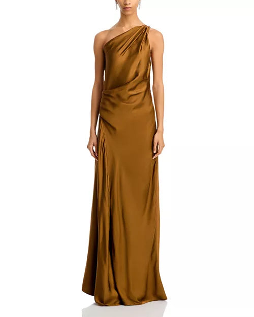 Elegant Aster Gown in Aged Bronze - Perfect for Evening Galas, Weddings & Formal Events