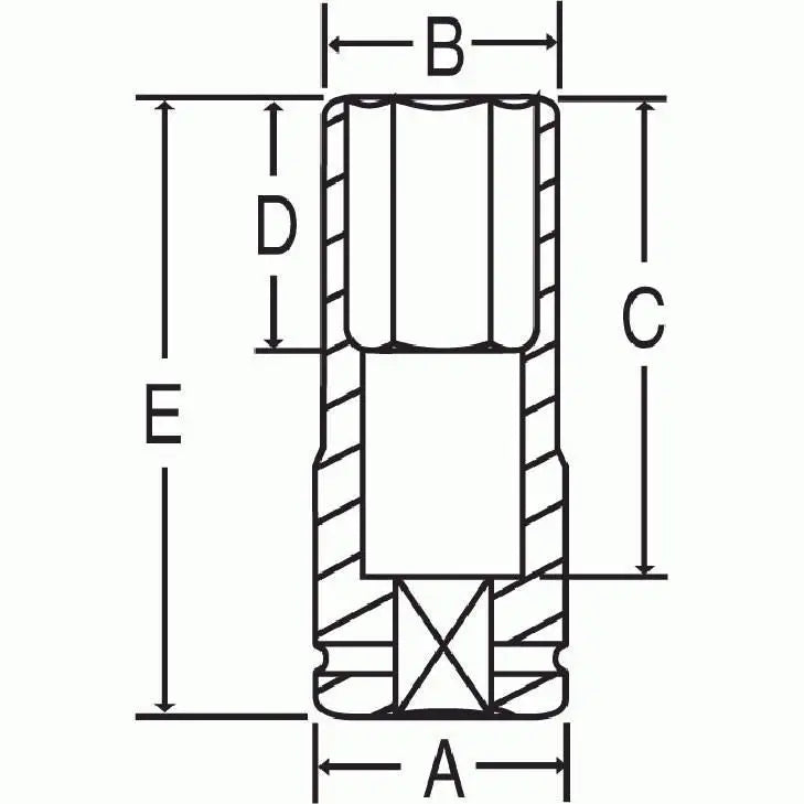 GP #5 Drive Extra Deep/Thin Wall Socket - Professional Grade Impact Socket for Automotive & Industrial Use