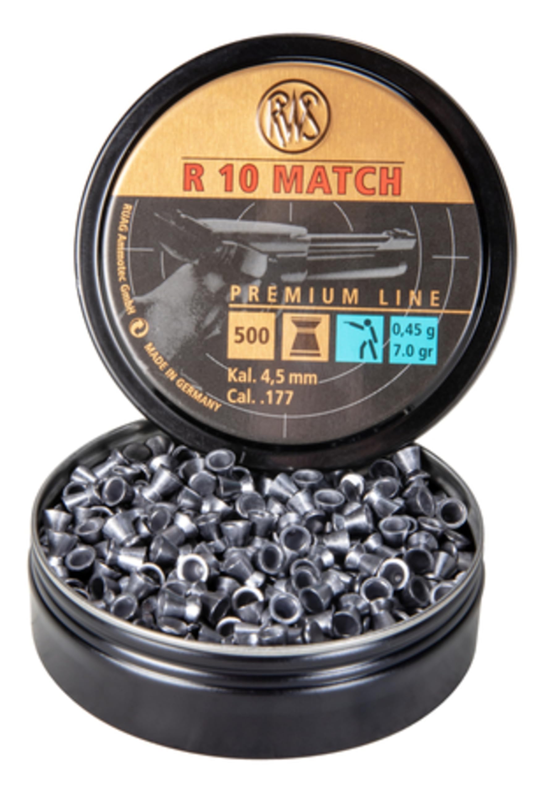 RWS 2315018 Competition Air Gun Pellets - 0.177 Caliber, 7.0 Grain Wadcutter for Precision Target Shooting | Perfect for Indoor/Outdoor Range Practice & Competitive Matches