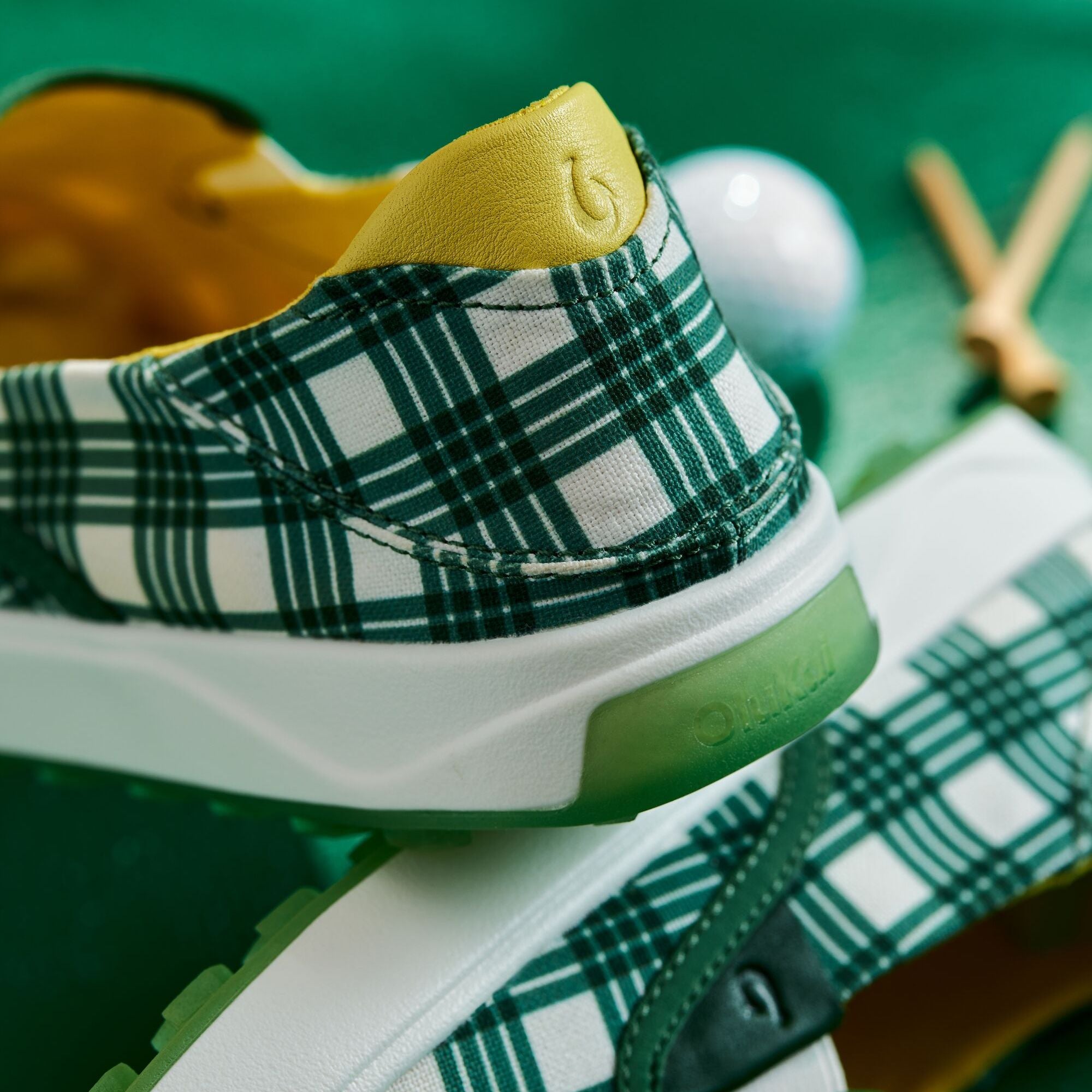 Wai'alae Slip On Shoes - Medium Green & Bright White Sneakers for Men & Women | Comfortable Casual Walking Shoes for Everyday Wear, Travel & Outdoor Activities