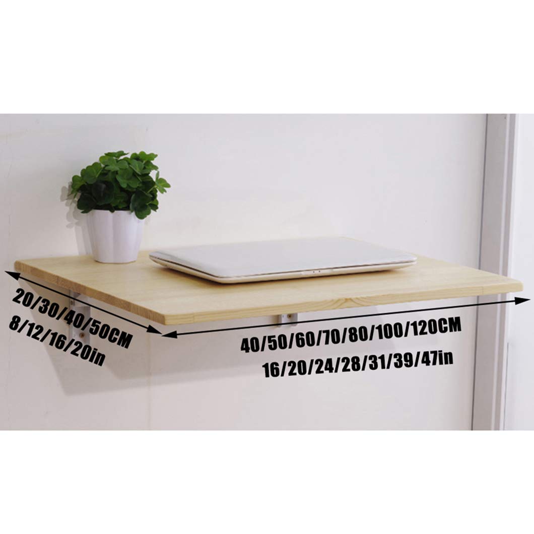 Space-Saving Wall-Mounted Folding Table - Solid Wood Floating Desk for Home Office, Kitchen & Dining | Multi-Functional Workstation for Small Spaces, Computer Work & Meal Prep