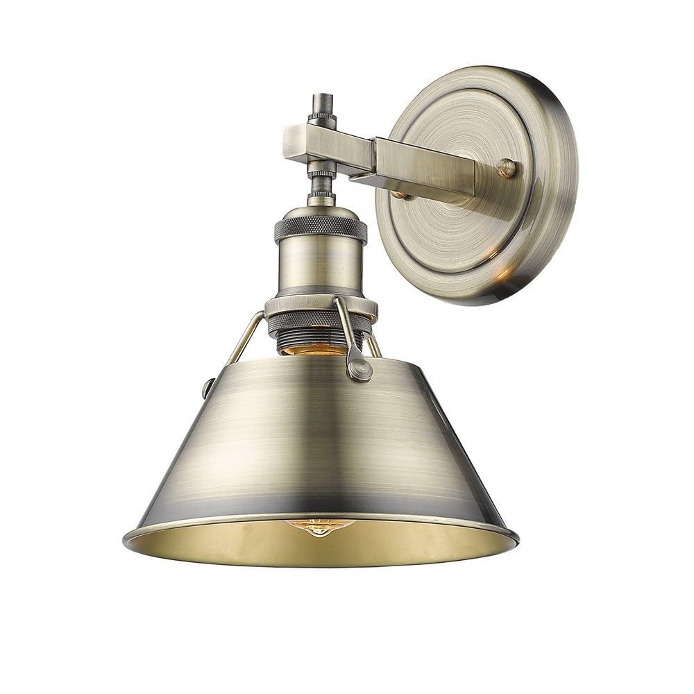 Vintage Industrial Bathroom Vanity Light - Aged Brass & Rubbed Bronze Shade with Chrome Finish - 170-Bel-4159280 - Perfect for Farmhouse, Loft & Industrial Style Bathrooms