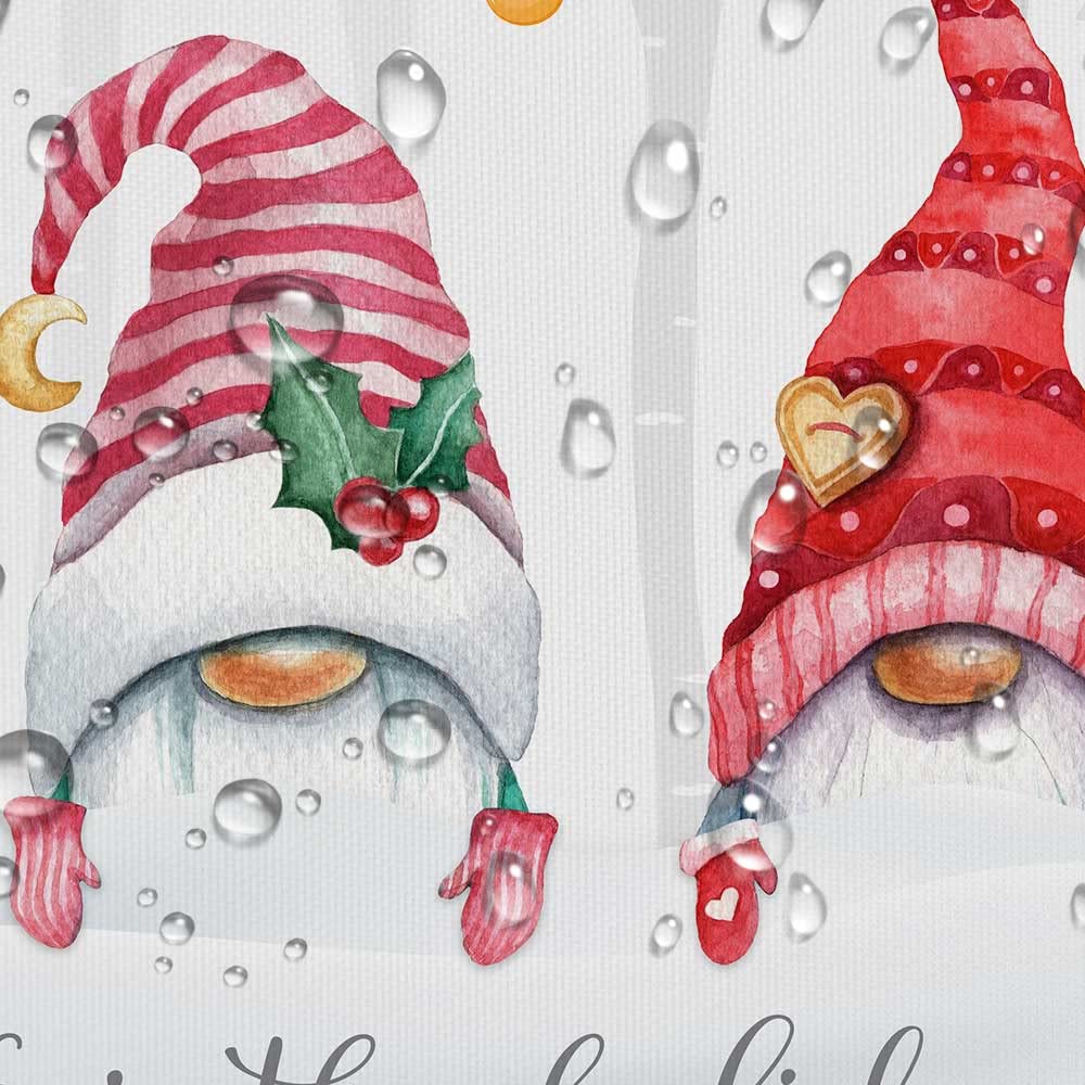 Christmas Gnome Snowflake Shower Curtain Set - 70x70 Inch Rustic Winter Forest Bathroom Decor with Hooks - Holiday Farmhouse Fabric Bath Accessories for Xmas, Winter & Cozy Home Decor