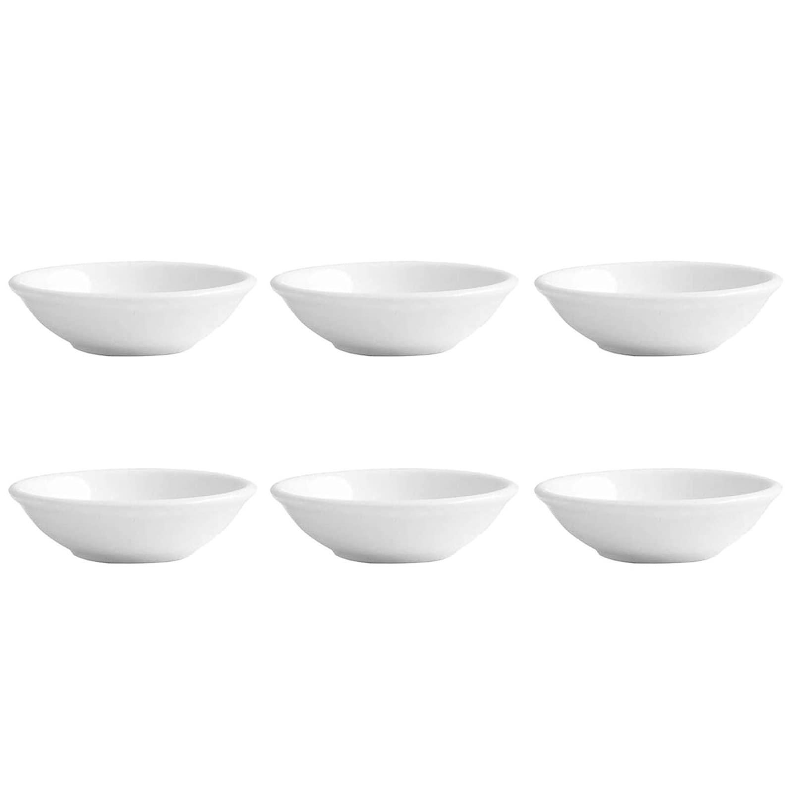 6-Piece Ceramic Seasoning Dishes Set - Mini Sushi Dipping Bowls, Spice & Sauce Dishes, Appetizer Plates for Kitchen & Dining - Perfect for Sushi, Condiments, Snacks & Table Setting