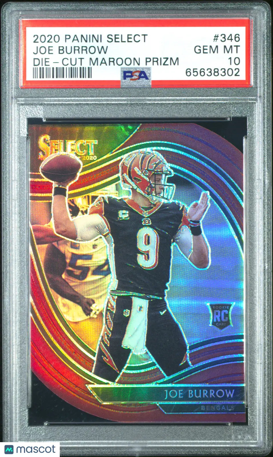 2020 Panini Select Football Joe Burrow Rookie Card RC Die-Cut Maroon Prizm PSA 10 Gem Mint - Perfect for Collectors, Sports Memorabilia & Investment