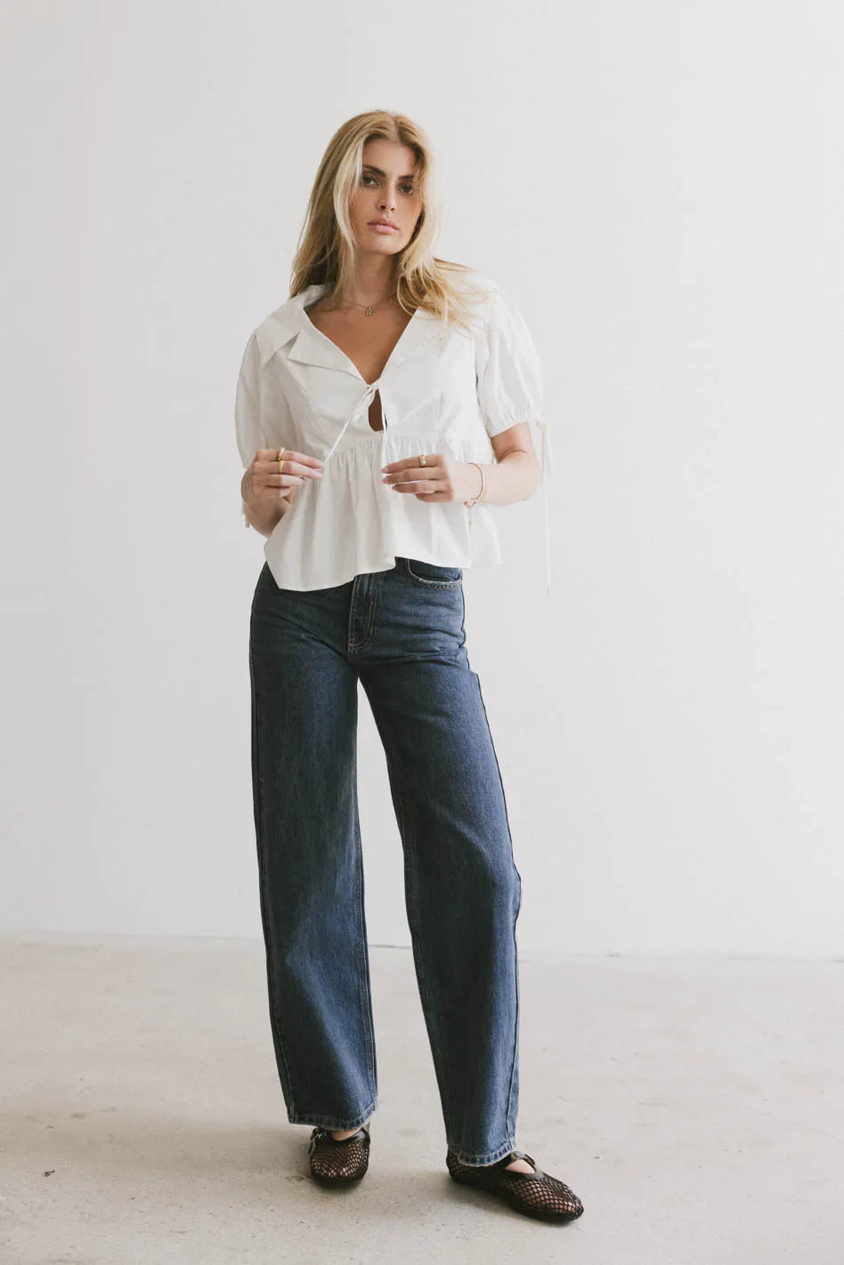 Bea Collared Peplum Blouse for Women - Elegant Office & Party Tops - FINAL SALE - Perfect for Work, Date Night & Special Occasions