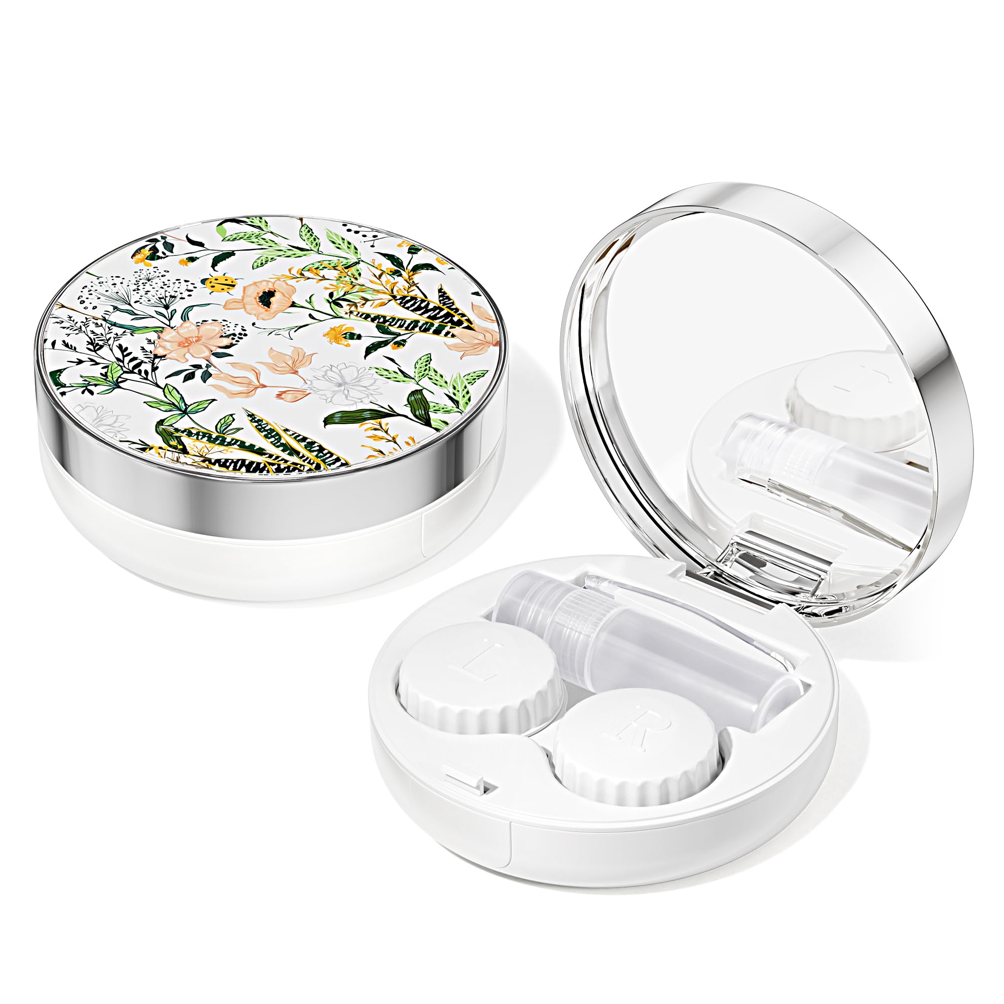 Cute Travel Contact Lens Case with Solution Holder - Portable & Leak-Proof for Daily Use, Outdoor Activities & Air Travel | Perfect for Soft & Hard Lenses