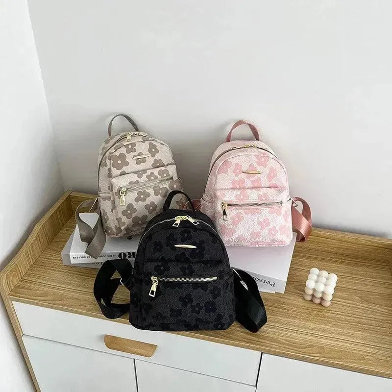 Floral Print Mini Backpack for Women - Stylish Crossbody Purse for Travel, School & Everyday Use