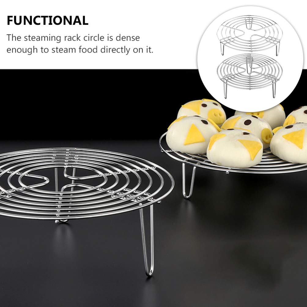 2-Pack Stainless Steel Egg Steamer Rack - Heavy Duty Steamed Egg Holder, Baking & Cooling Stand for Kitchen - Perfect for Steaming Eggs, Dumplings & Vegetables - Durable Kitchen Gadget for Home Use