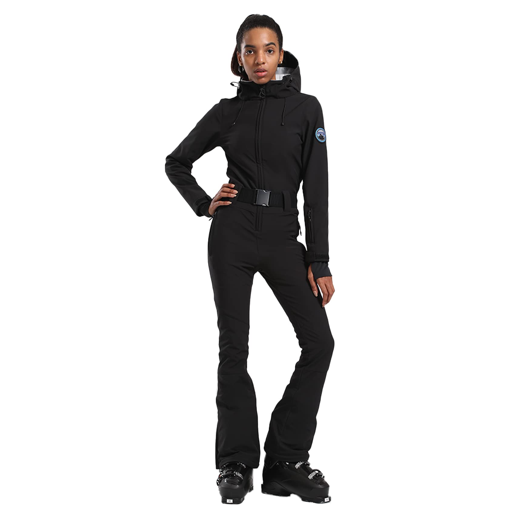 GSOU SNOW Women's One Piece Ski Suit - Waterproof Windproof Snowboard Jumpsuit with Faux Fur Collar for Winter Sports & Outdoor Activities | Perfect for Skiing, Snowboarding & Cold Weather Adventures