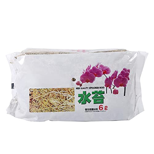 Premium Organic Sphagnum Moss for Orchids - 6L Moisturizing Nutrient-Rich Fertilizer for Phalaenopsis & Tropical Plants | Ideal for Orchid Repotting, Terrariums & Indoor Gardening