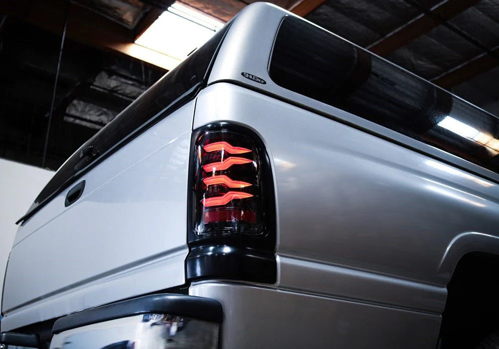 AlphaRex LUXX LED Tail Lights for Dodge Ram 1500 (1994-2001) & 2500/3500 (1994-2002) - Black/Red Smoke Lens - High Performance Brake Lights - Perfect for Off-Roading & Night Driving
