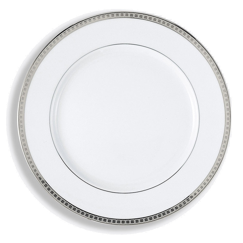 Athena Platinum Elegant Dinner Plates - Set of 6 Fine Porcelain Plates for Formal Dining, Wedding, and Special Occasions