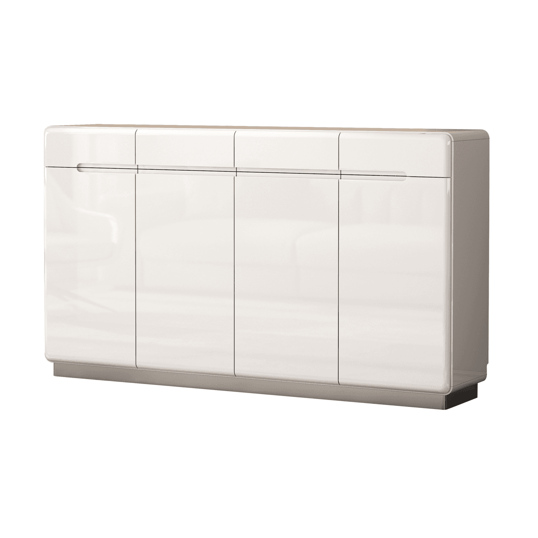 Estrella 4-Door White Shoe Cabinet for Seniors - 160cm Storage Organizer for Entryway, Hallway & Closet | Space-Saving Shoe Rack with Easy Access