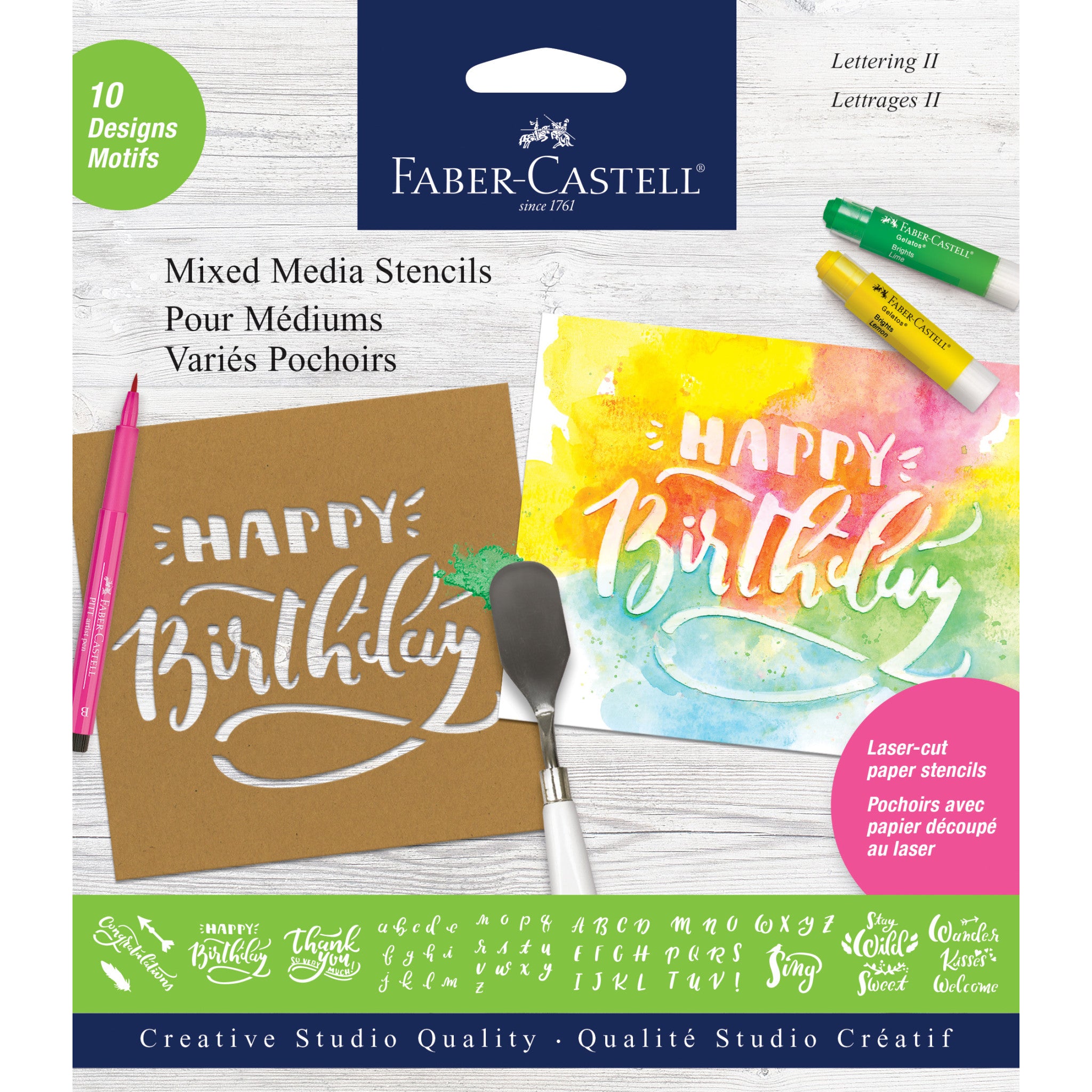 Mixed Media Stencils Lettering II #770606 - Perfect for Scrapbooking, Card Making & DIY Craft Projects