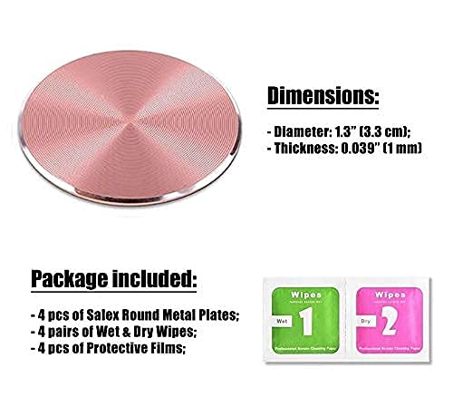 SALEX Magnetic Car Phone Holder - Rose Gold with 4 Adorable Pink Metal Plates | Universal Smartphone Mount for iPhone, Samsung, Google Pixel | Perfect for Driving, Commuting & Road Trips