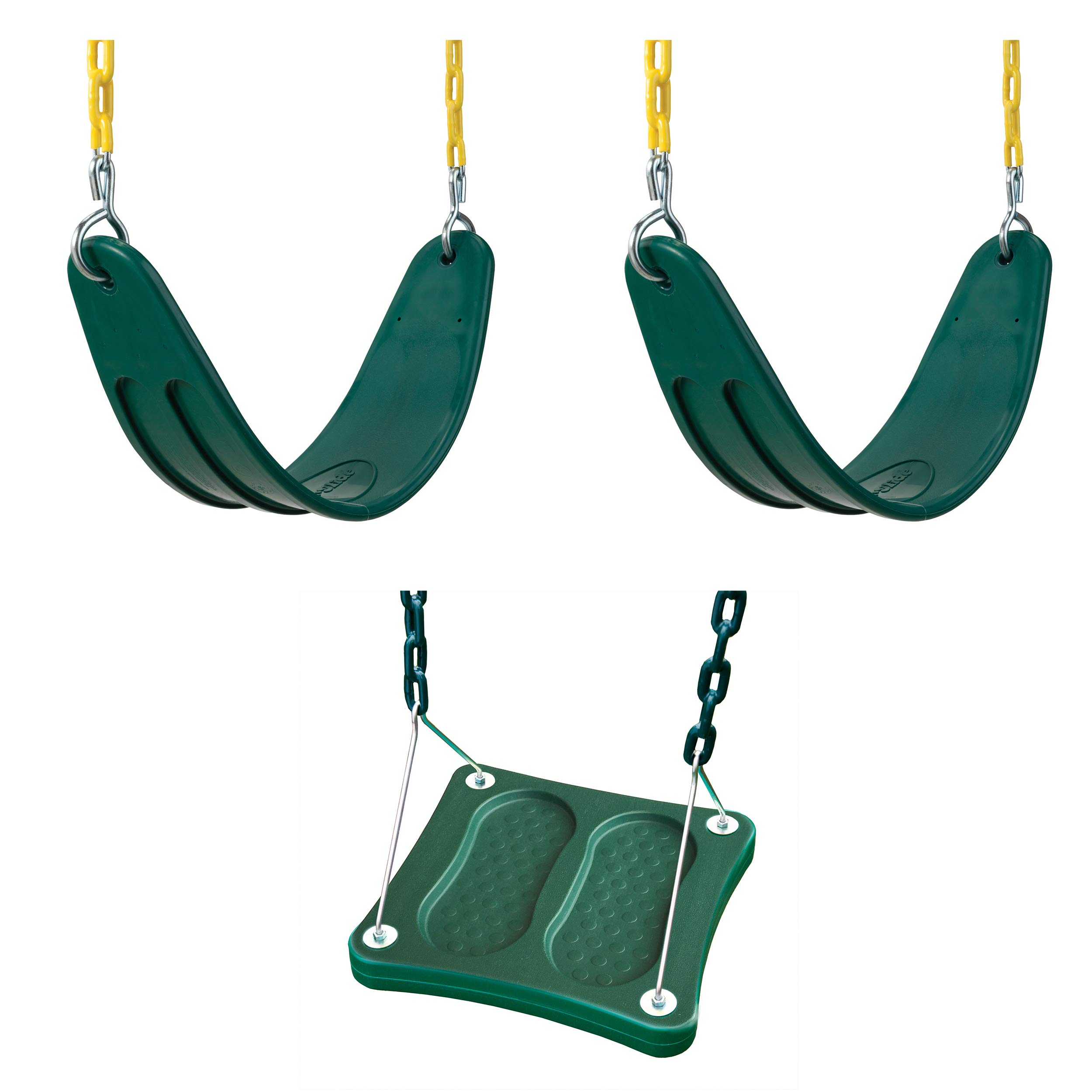 Heavy-Duty Green Swing Seats with Stand-Up Swing Set - WS 5109 Swing-N-Slide Bundle for Kids Outdoor Play | Perfect for Backyards, Parks & Playgrounds