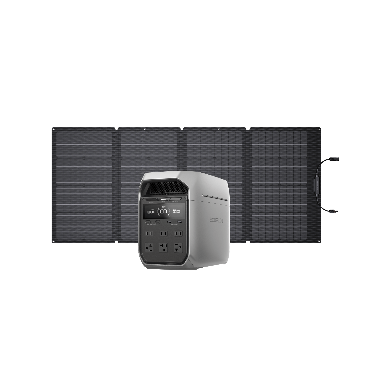 EcoFlow DELTA 3 Series 2000W Portable Power Station with 160W Solar Panel - Solar Generator for Camping, RV, Emergency Backup & Off-Grid Power