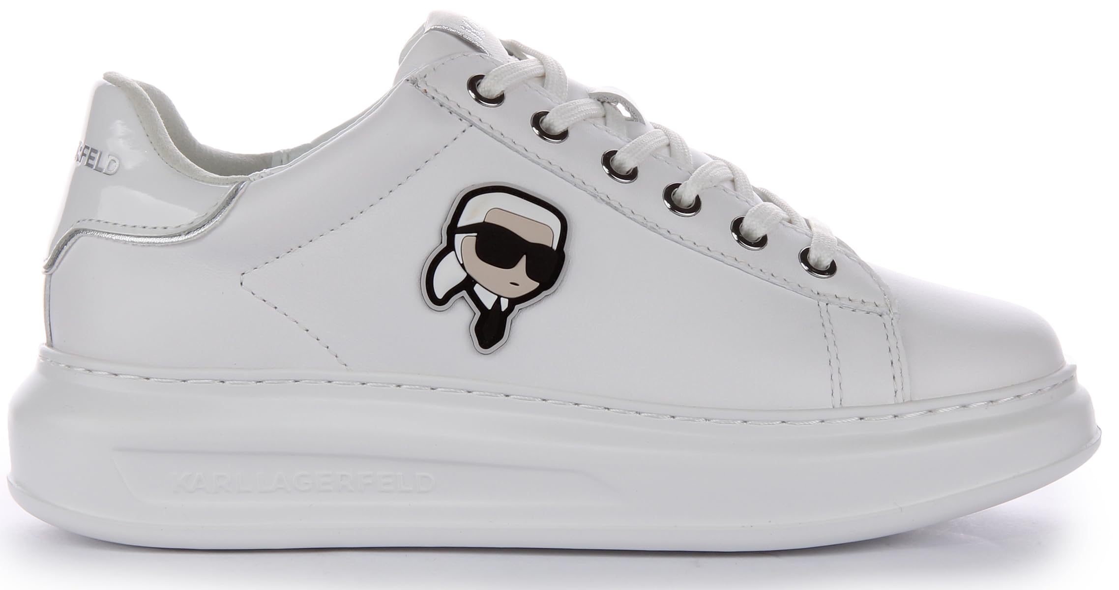 KARL LAGERFELD Kapri NFT Low Lace-Up Women's Sneakers in White & Pink | Fashionable Comfort for Casual Wear, Street Style & Everyday Outfits