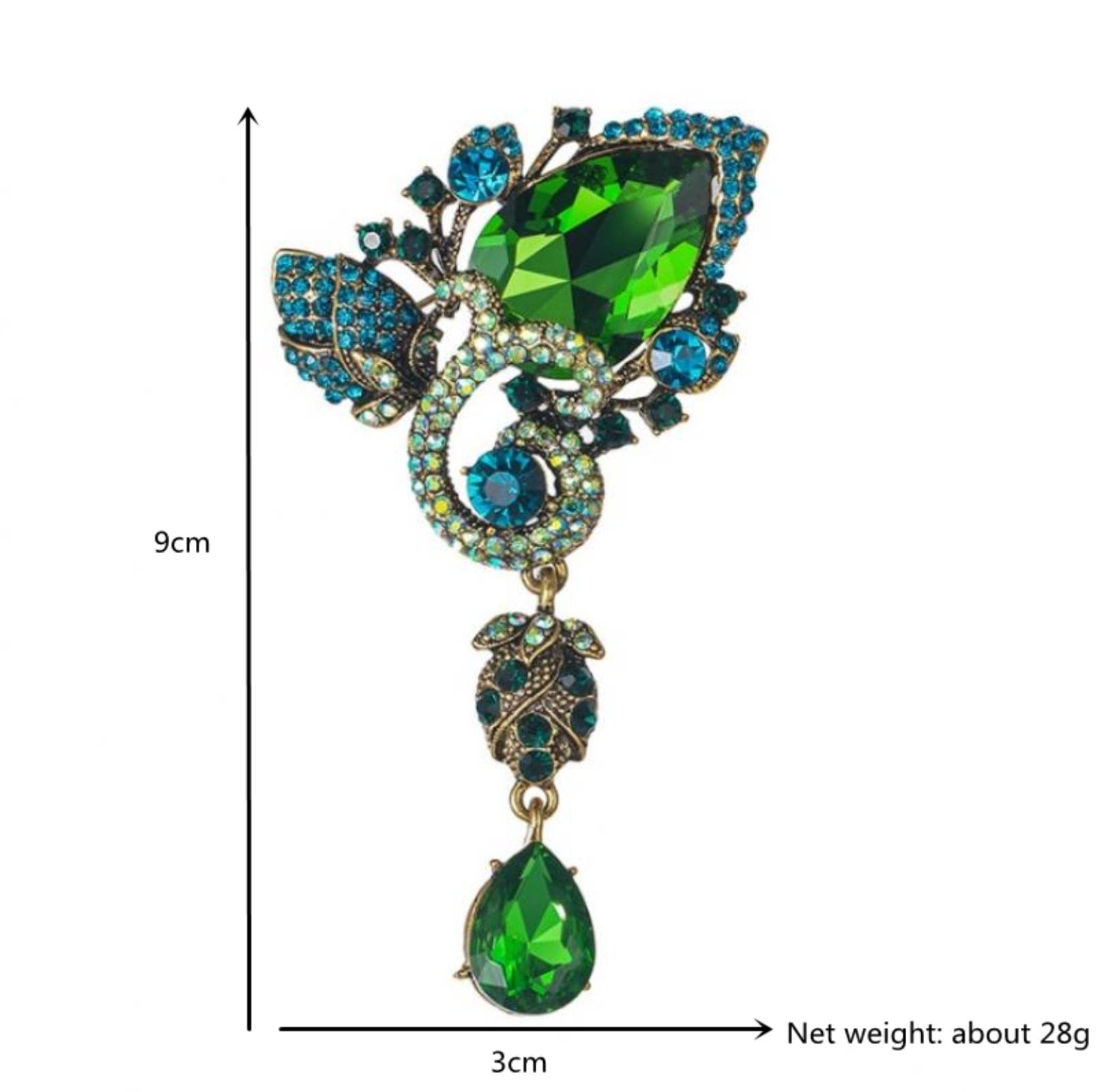 Exquisite Green Crystal Zircon Flower Brooch for Women - Elegant Fashion Pin Jewelry Accessory Gift for Wedding, Party & Formal Occasions - Wholesale Available