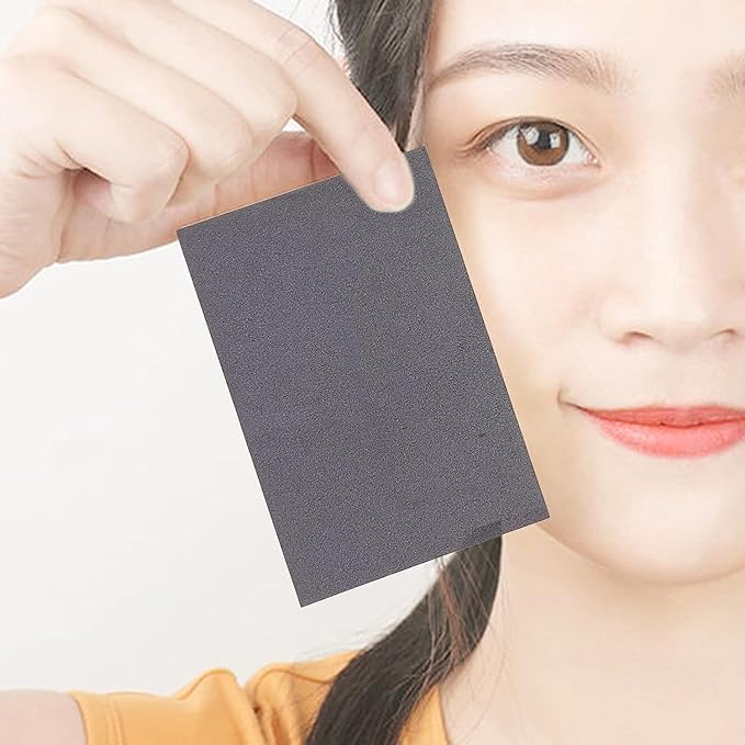 KICHKER 100 Pcs Oil Absorbing Sheets for Face - Premium Oil Control Blotting Papers for Oily Skin, Makeup Blotting Tissues for Women & Men (Black) | Perfect for On-the-Go Shine Control, Gym, Travel & Daily Skincare Routine