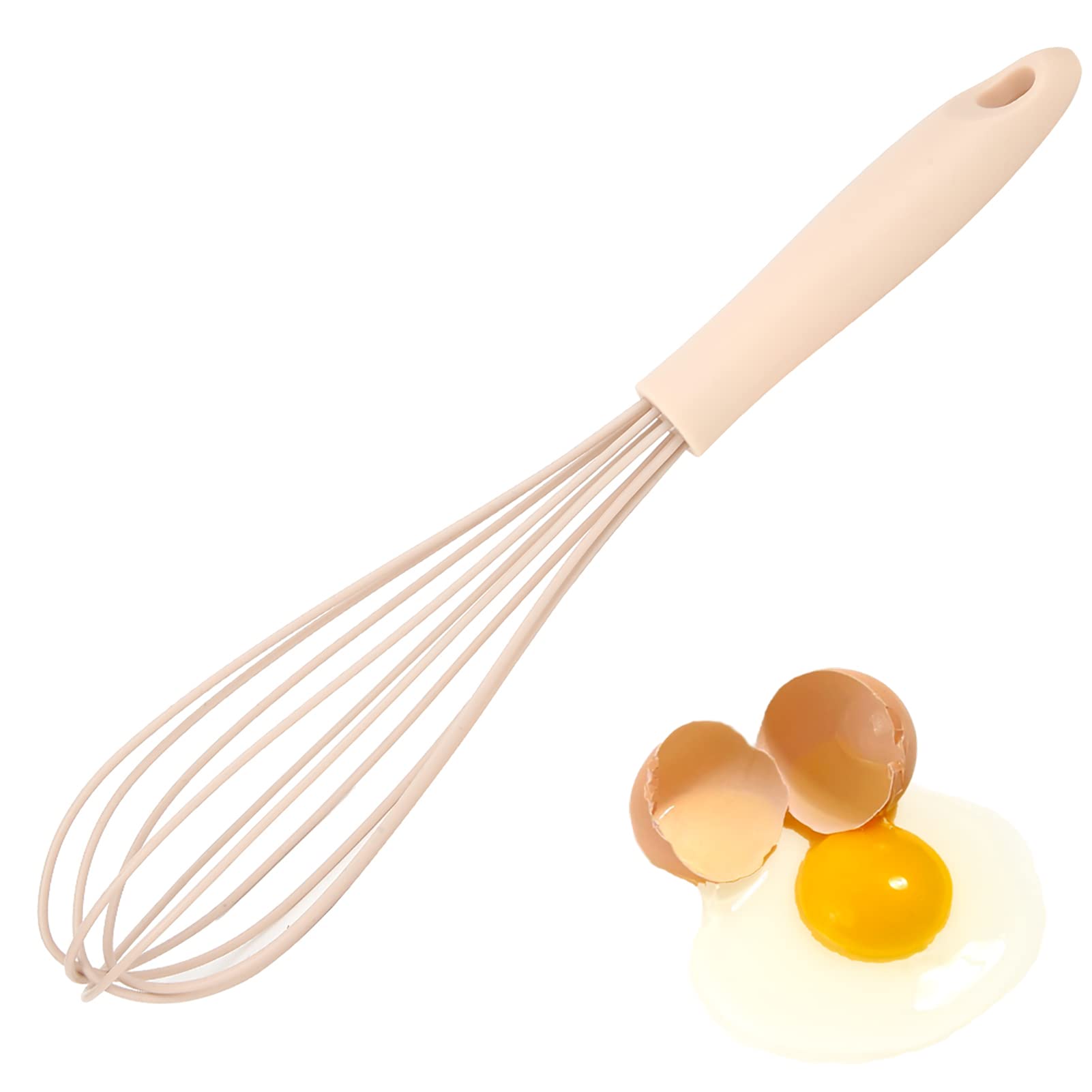 **Silicone Egg Whisk - Manual Hand Mixer for Cooking, Baking & Whipping - Non-Electric Egg Beater for Egg Whites, Cream, Sauce & Milkshake - Perfect for Kitchen, Home & Professional Use**