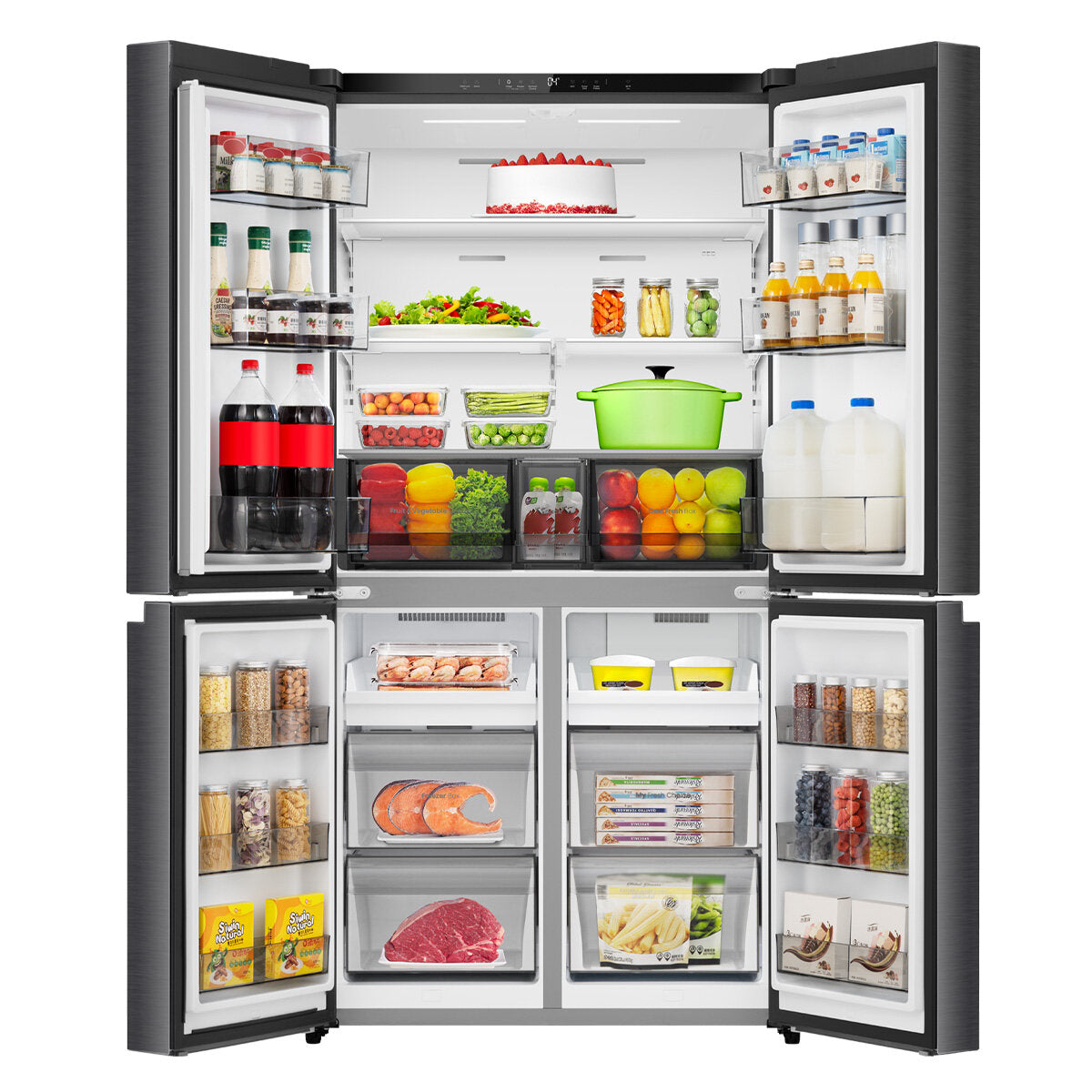 Hisense 647L PureFlex French Door Refrigerator - Dark Stainless Steel HRCD640TB - Energy Efficient Large Capacity Fridge for Modern Kitchen & Family Use