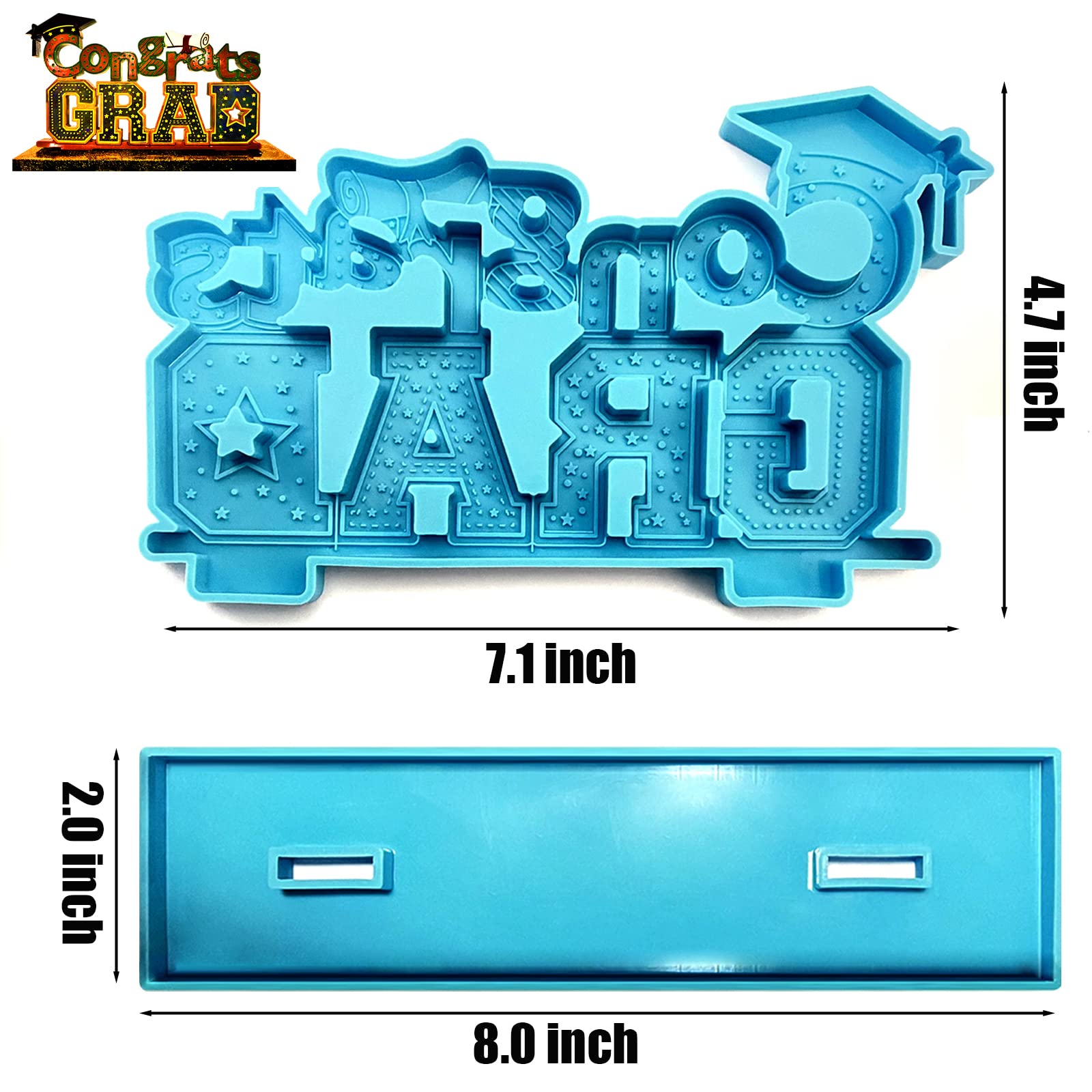 2025 Graduation Resin Molds - Silicone Letter Molds for DIY Epoxy Resin Casting | Perfect for Graduation Gifts, Party Decorations & Craft Projects | Congrats Grad Decorations for Commencement & Celebration