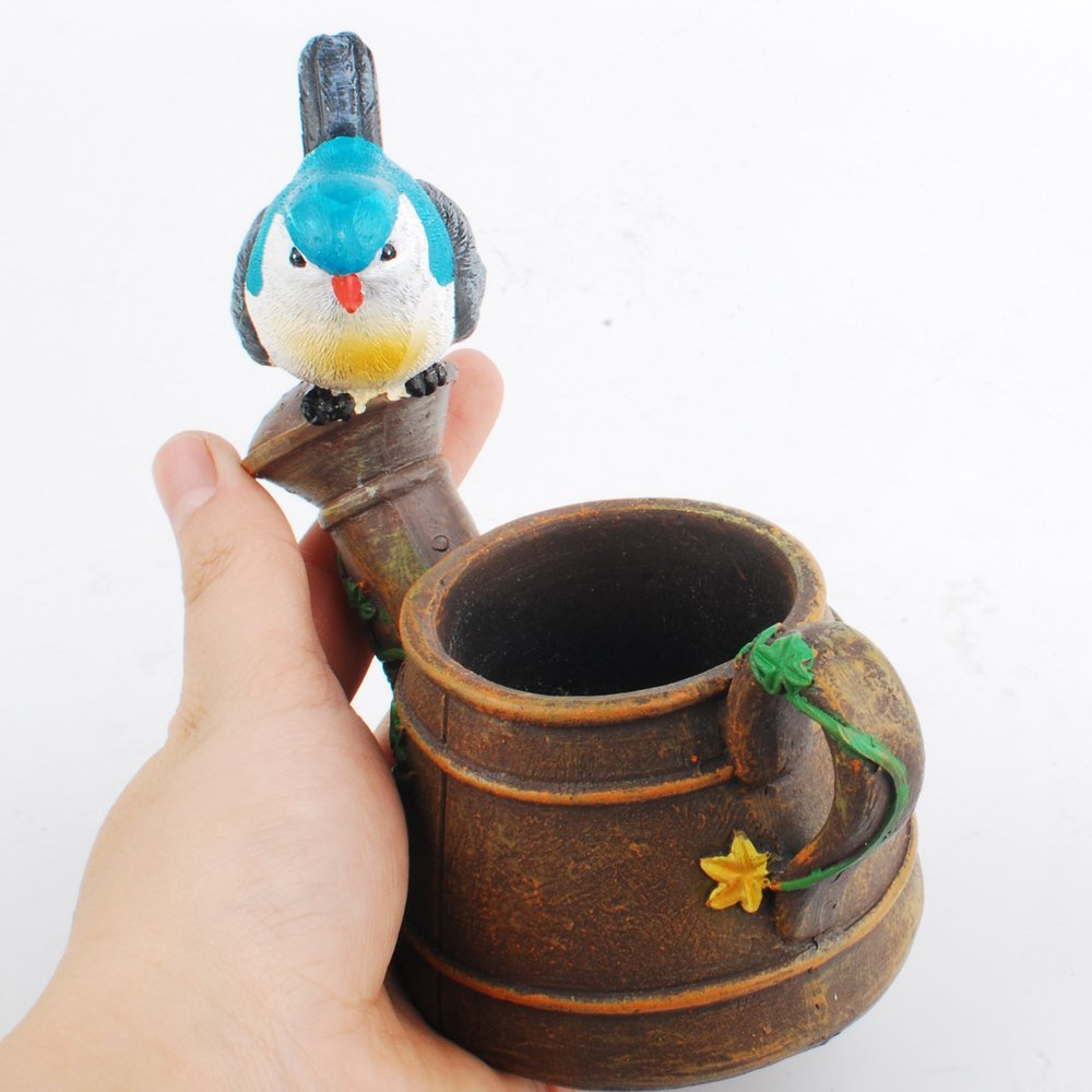 NWFashion Cute Bird Shaped Planter - Indoor/Outdoor Flower & Succulent Pot for Home Garden Decor | Perfect for Windowsill, Patio, and Office Desk Plant Display