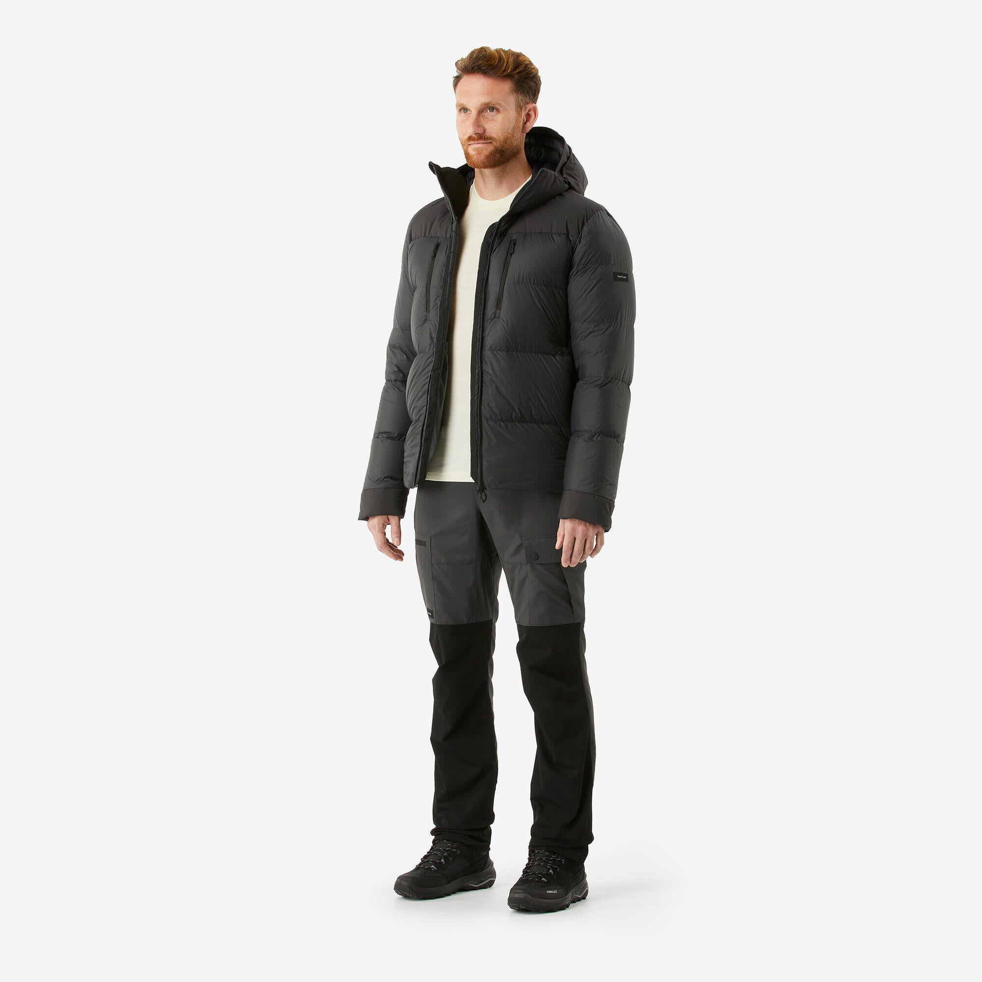 Forclaz Men's MT900 Hooded Down Puffer Jacket - Lightweight Winter Coat, Waterproof & Windproof, Warm Insulated Outdoor Jacket for Hiking, Skiing, and Cold Weather Activities