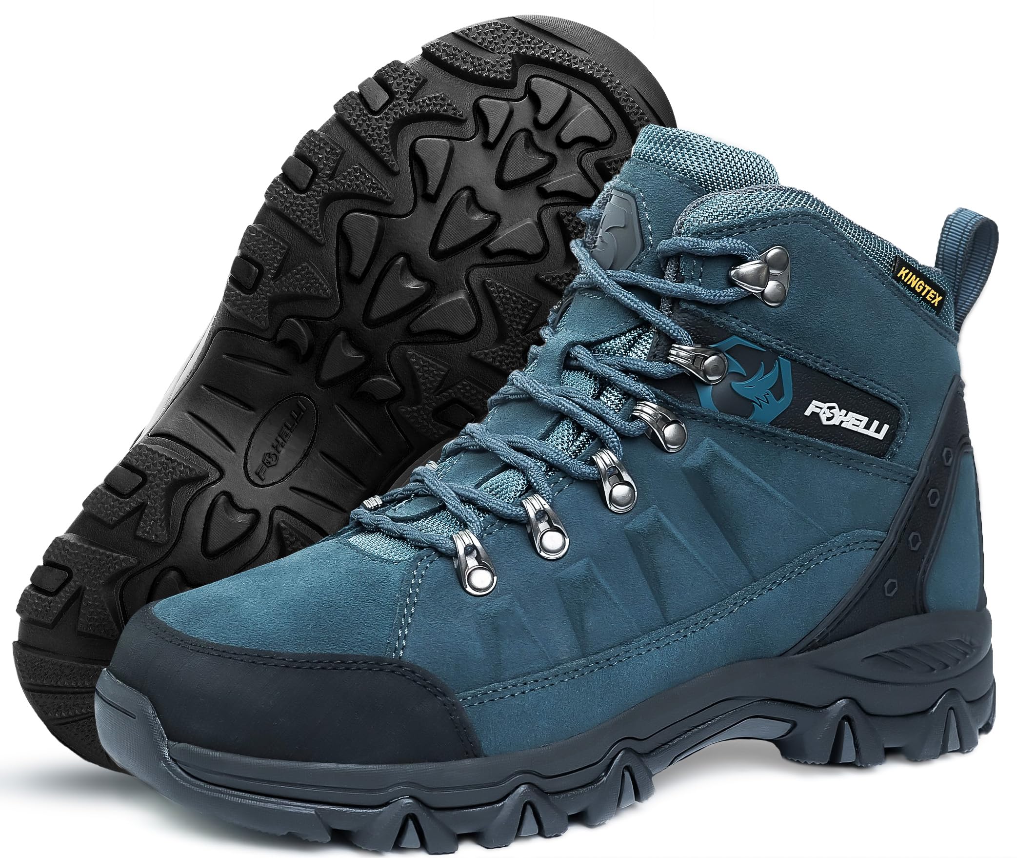Foxelli Women's Waterproof Hiking Boots - Lightweight Breathable Suede Leather Outdoor Shoes for Trail Walking & Camping Adventures