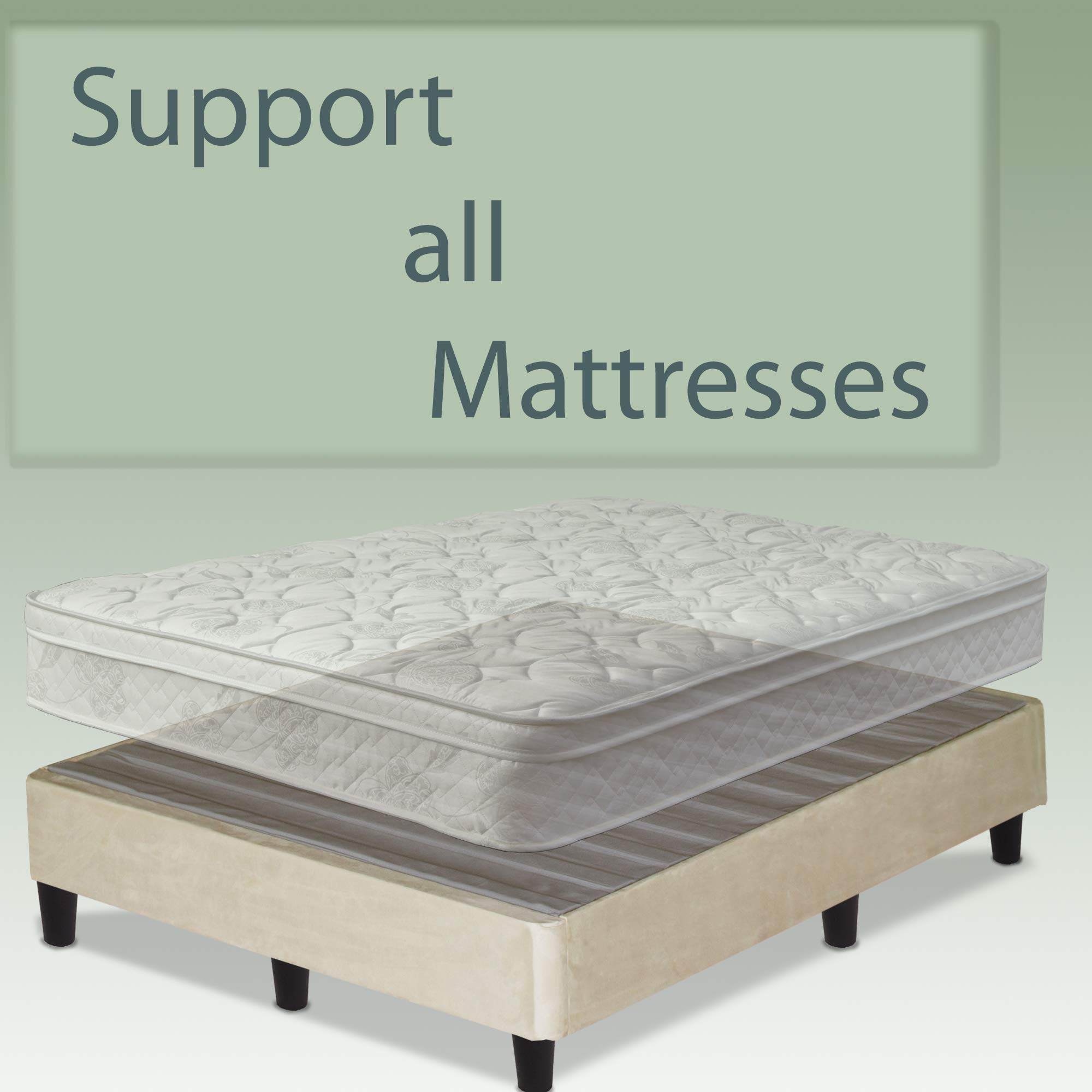 Platform Mattress Full Size - No Box Spring or Bed Frame Needed - Beige - Perfect for Modern Bedrooms & Guest Rooms