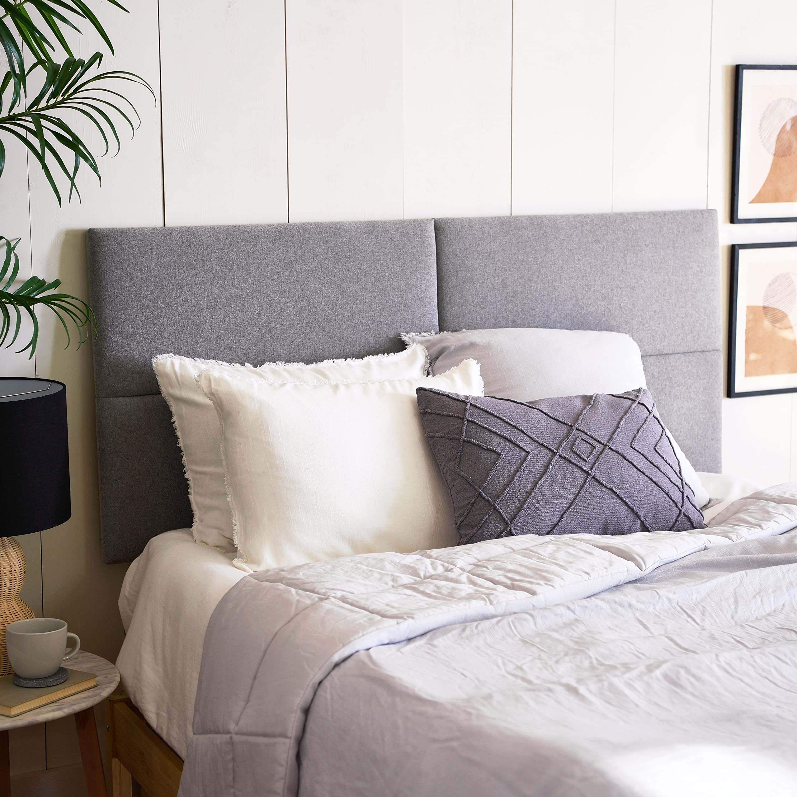 Main + Mesa NoSom Sound Reducing Four Panel King-Sized Headboard with Upholstered Vegan Wool - Noise Dampening Bedroom Decor for Peaceful Sleep & Home Theater Experience