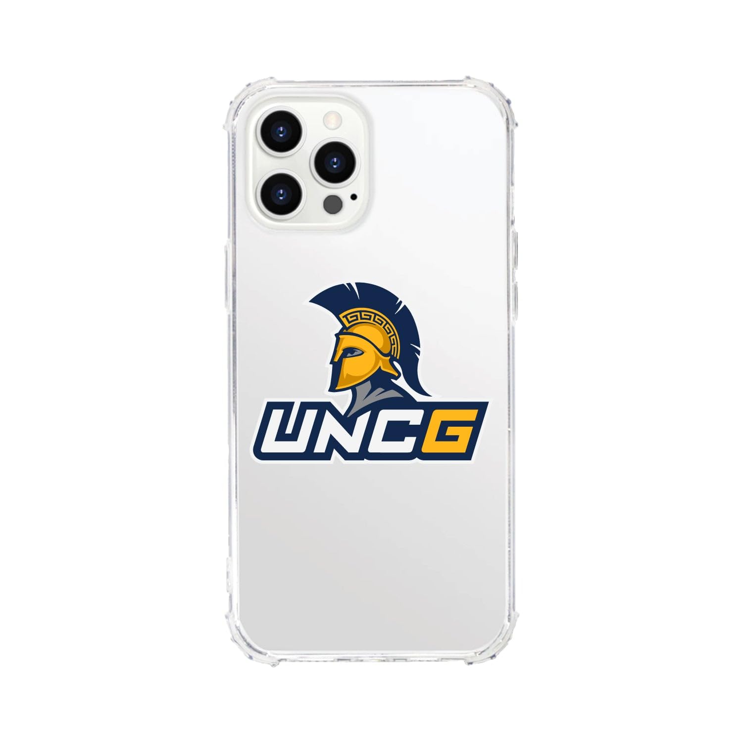 OTM Essentials Durable Phone Case for iPhone 12/12 Pro - UNC Greensboro Spartan Design, Shockproof Protection & Classic White Style | Perfect for College Students, Alumni & Everyday Use