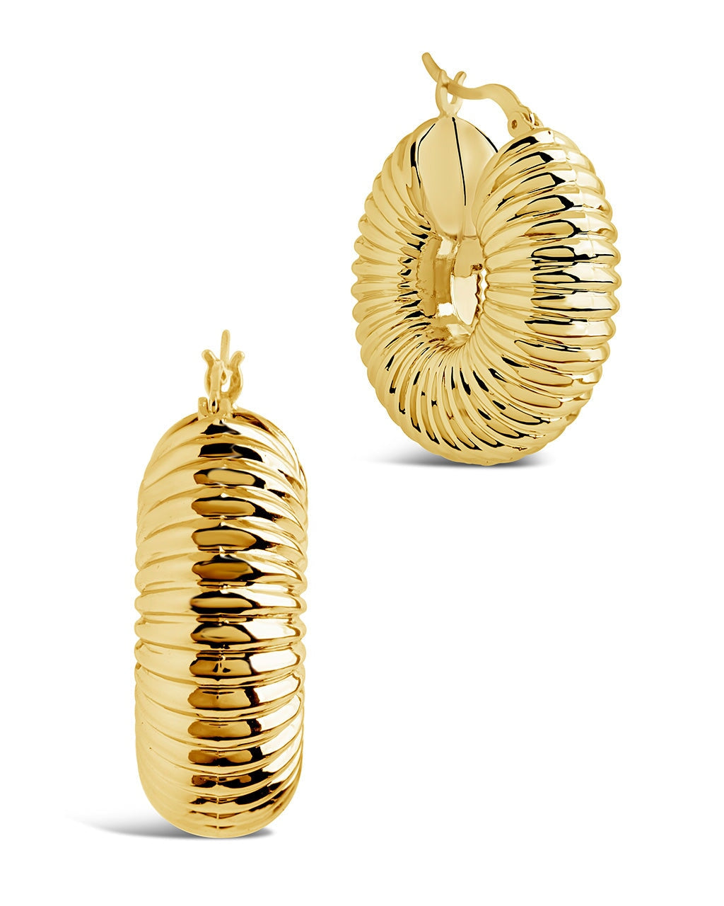 Chic Ribbed Statement Hoop Earrings for Women - Trendy Gold & Silver Hollow Hoops - Perfect for Parties, Date Nights & Everyday Wear