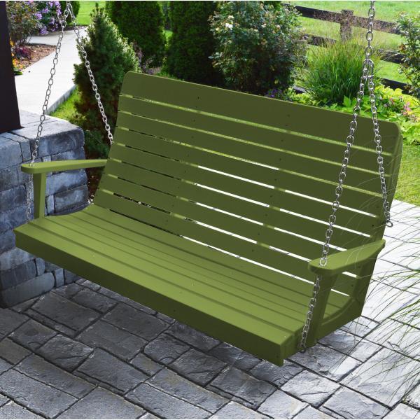 A & L Furniture Poly Winston Swing - Durable Outdoor Patio Swing with Weather-Resistant Cushions for Garden, Backyard, and Porch Relaxation