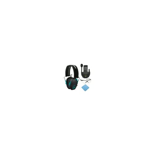 Walker's Razor Slim Electronic Shooting Earmuffs - Noise Cancelling Hearing Protection for Shooting Range & Hunting - Includes Walkie Talkie & Safety Glasses Bundle - Perfect for Outdoor Sports & Tactical Training