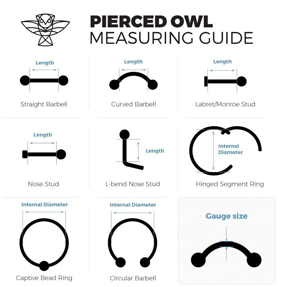G23 Implant Grade Titanium Snake Threadless Lip Cartilage Tragus Stud - Body Jewelry for Pierced Owl - Perfect for Lip, Nose, Ear Piercings & Alternative Fashion