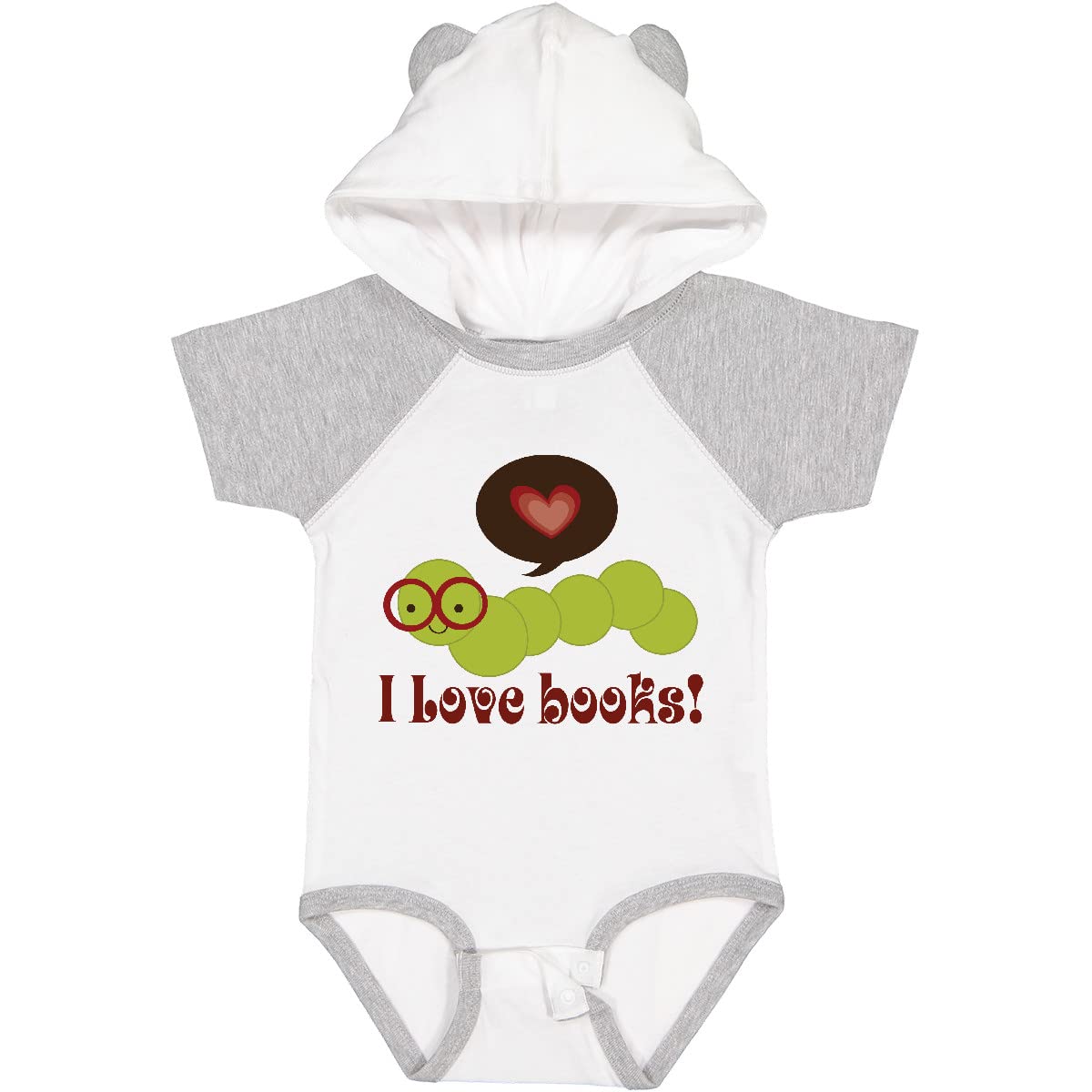 Inktastic I Love Books Bookworm Baby Bodysuit - Cute Reading-Themed Onesie for Book Lovers & Newborns - Perfect for Baby Showers, Library Visits & Storytime Gifts