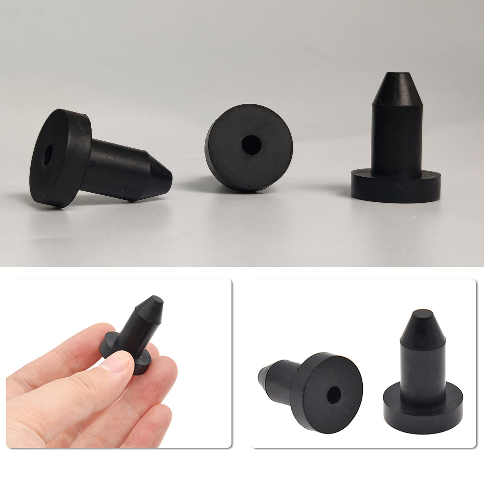 Premium Kayak Drain Plug Scupper Plugs - Universal Fit for Sun Dolphin Aruba 8 SS, Pedal Kayaks & Pelican Fishing Excursion 5 - Waterproof Boat Canoe Hole Stoppers (Black) - Ideal for Kayaking, Fishing & Water Sports