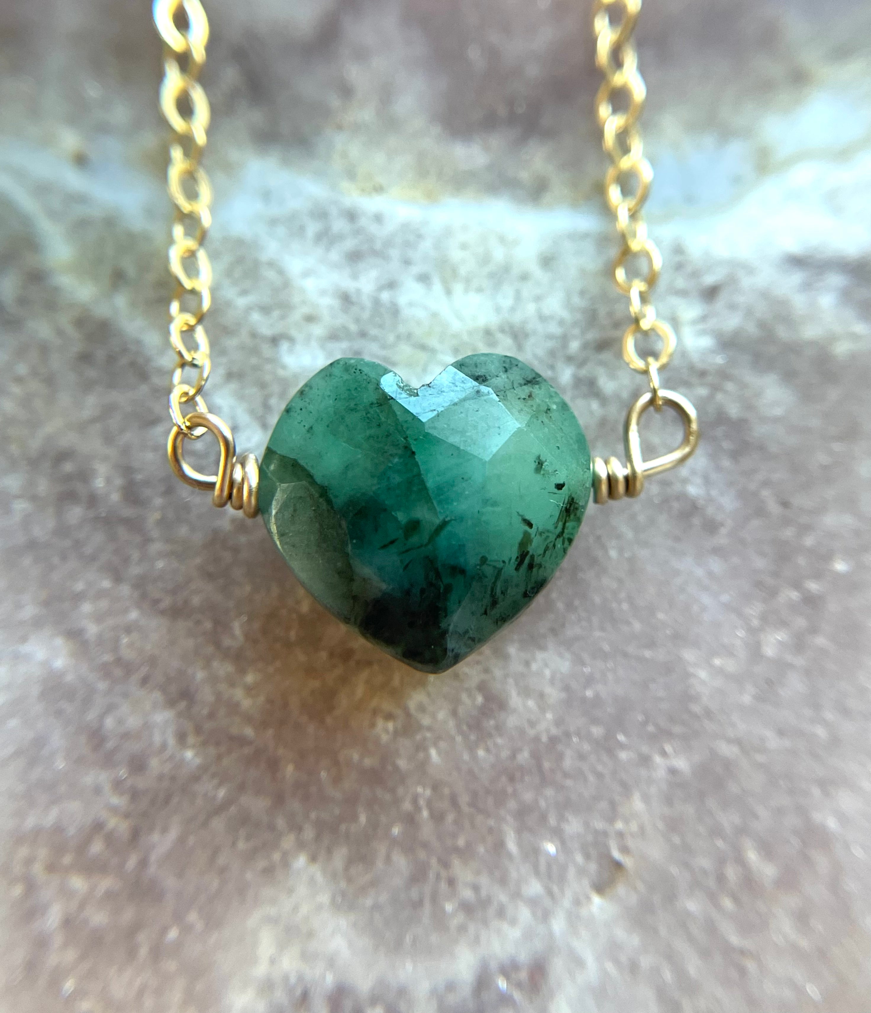 Emerald Heart Pendant Necklace - 14K Gold Plated Sterling Silver Jewelry for Women - Perfect Gift for Valentine's Day, Anniversary & Birthday - Elegant Necklace for Everyday Wear & Special Occasions