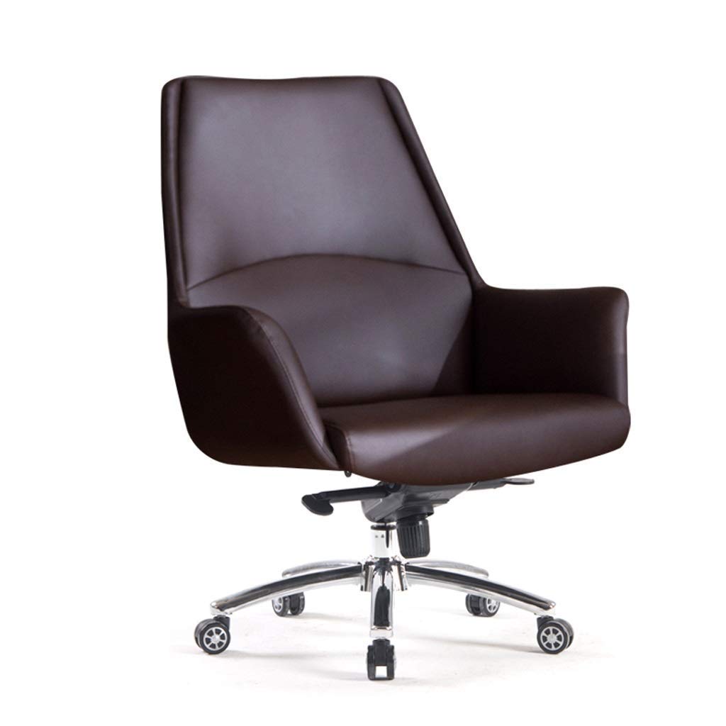 FMOGE Ergonomic Office Desk Chair - High Back Leather Executive Chair, Adjustable Swivel Computer Chair with Lumbar Support for Home & Office (Blue, Small Size) - Perfect for Long Hours of Work, Gaming & Study