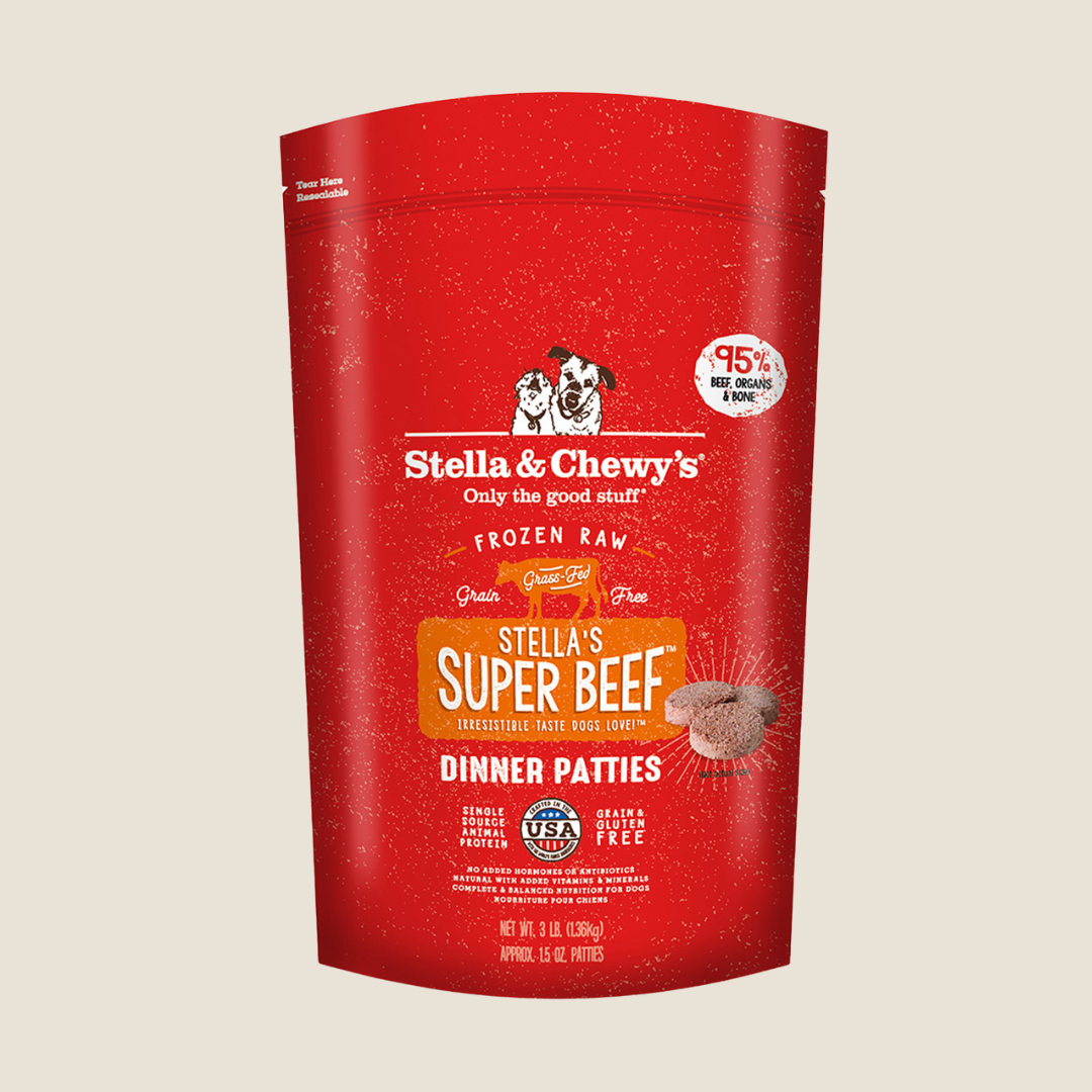 Stella & Chewy's Super Beef Frozen Raw Dinner Patties for Dogs - Grain-Free, High-Protein Raw Dog Food - Perfect for Mealtime & Training Treats