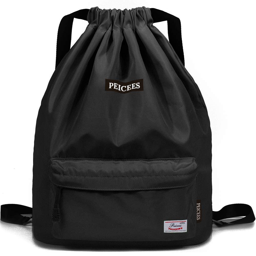 Waterproof Drawstring Sports Bag - Lightweight Sackpack Backpack for Men & Women - Gym, Travel, Beach & Outdoor Activities